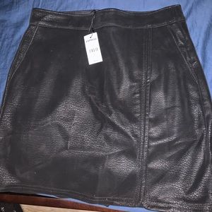 Black leather skirt